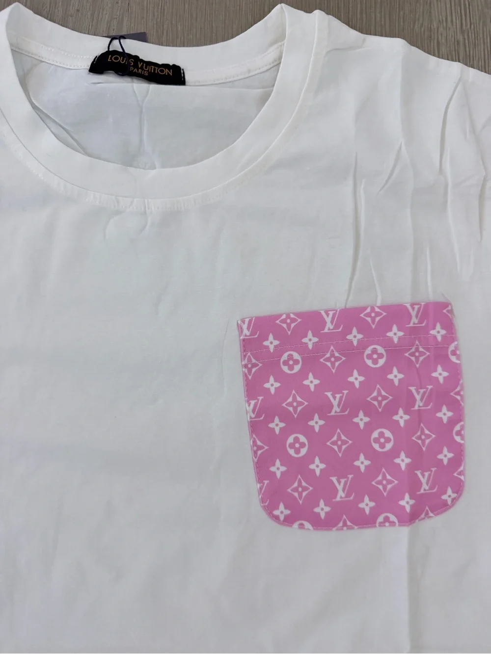 Women's Pink Patterned Lounge Set - White Top & Pink Pants size S